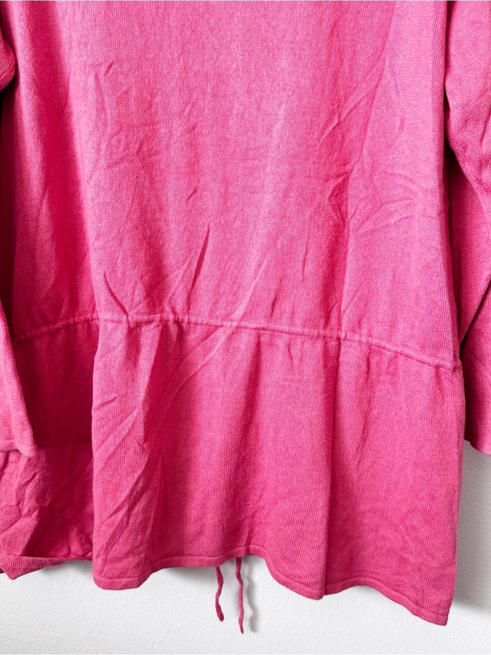 Eileen Fisher Mimos Pink V-Neck Silk and Linen Drawstring Tunic - Picture 11 of 11